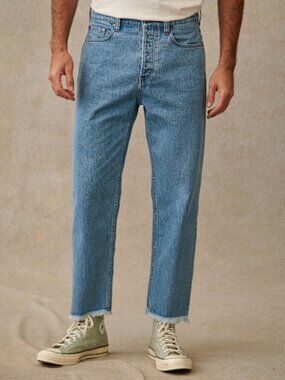 Octobre Editions Sézane NEW RARE Kent Straight Leg Jeans 36 Faded Denim Cropped